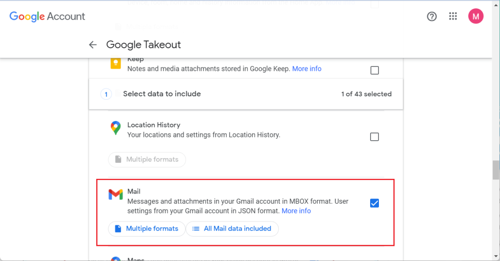 export emails using google takeout
